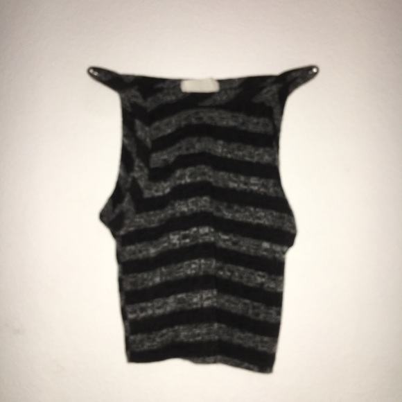 STRIPED CROP HALTER TOP - Picture 1 of 2